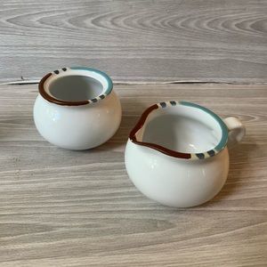 Dansk Mesa "White Sand"  Creamer and Suger Bowl Set (no lid) small chip